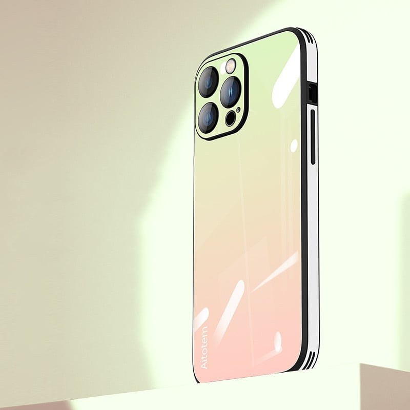 Magic Color Toughened Glass Phone Case