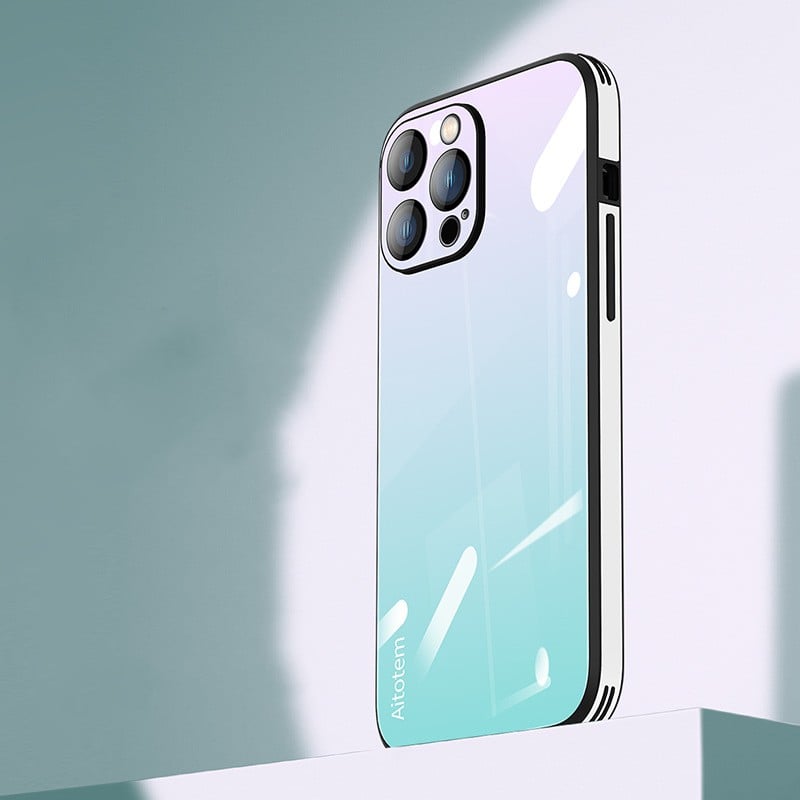 Magic Color Toughened Glass Phone Case