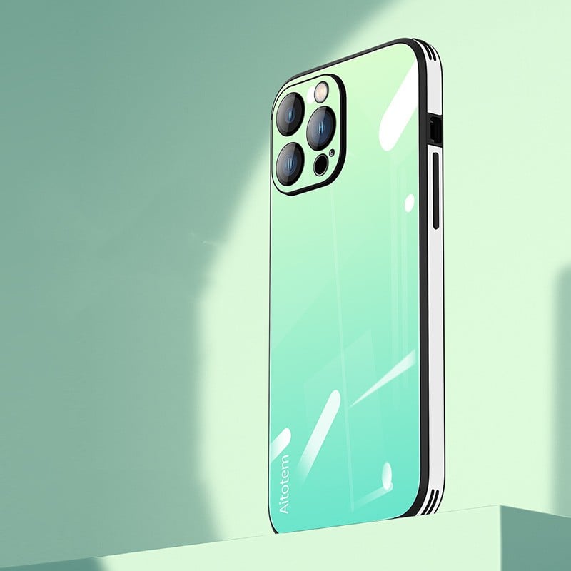 Magic Color Toughened Glass Phone Case