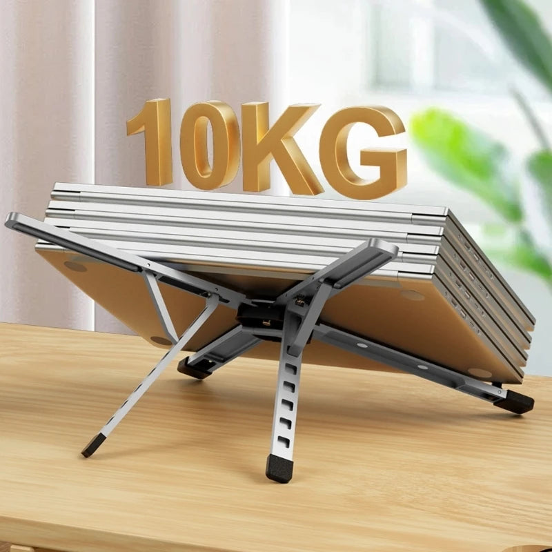 Portable Foldable Laptop Stand With 6 Adjustable Height For 10 To 17.3Inch Notebook Enhances Cooling And Ergonomic Design F19E