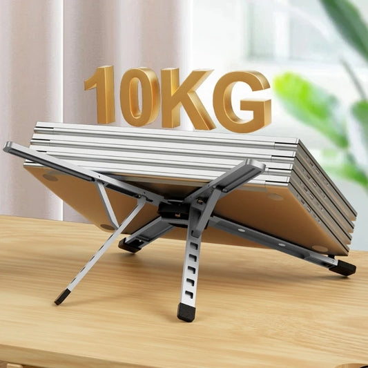 Portable Foldable Laptop Stand With 6 Adjustable Height For 10 To 17.3Inch Notebook Enhances Cooling And Ergonomic Design F19E