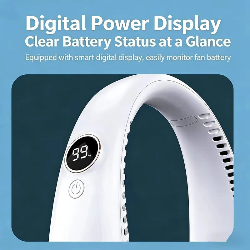 Bladeless Neck Fan,Quiet Rechargeable Neck Fan | Portable Small Wireless Electric Fan for Running, Climbing, Camping, Walking