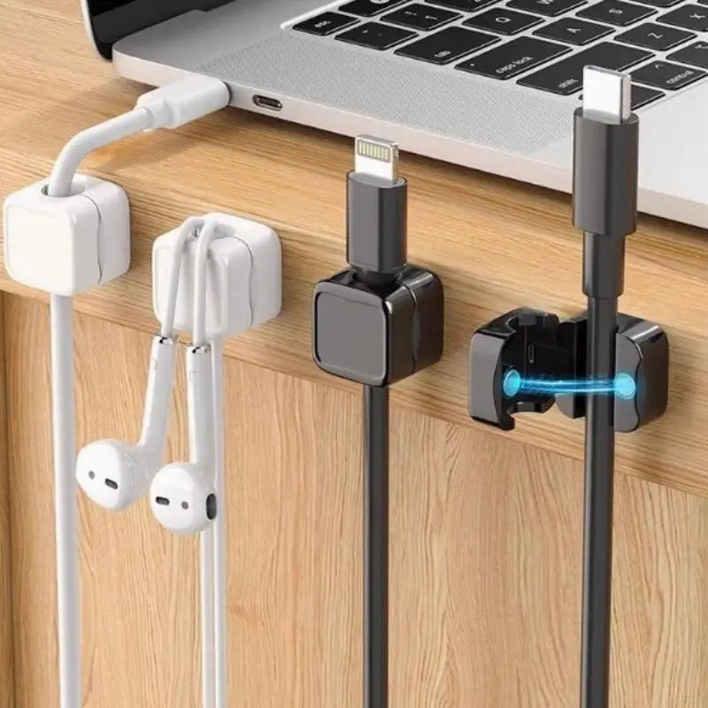 Magnetic Cable Clip Cable Holder Adhesive Wire Keeper Cord Cable Organizer For Home Office Under Desk Management