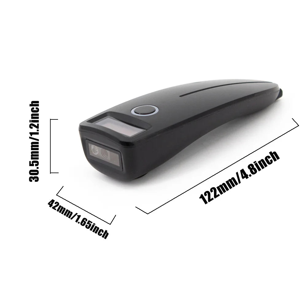 2D Barcode Scanner Mini 2.4G Wireless Bluetooth Handheld Portable 1D 2D QR Code Data Matrix PDF417 Reader With Storage Function
