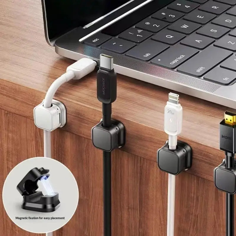 Magnetic Cable Clip Cable Holder Adhesive Wire Keeper Cord Cable Organizer For Home Office Under Desk Management