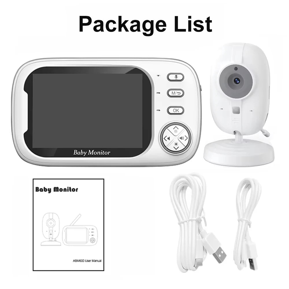 3.5" Baby Monitor with Camera and Audio, 720P Video Baby Monitor, Two Way Talk, Night Vision, Temperature Sensor, Lullabies