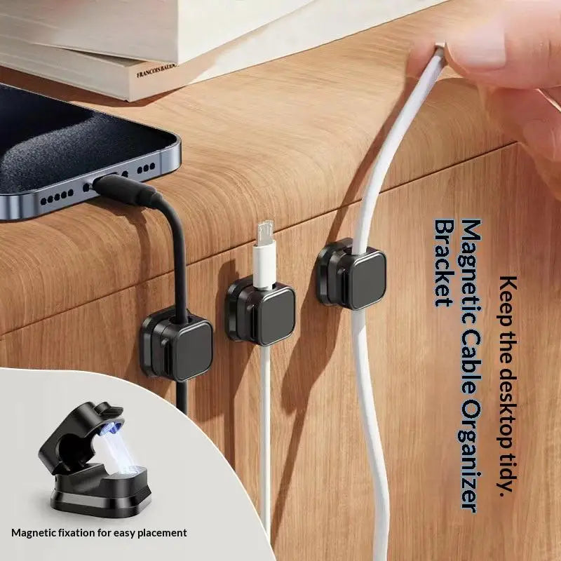 Magnetic Cable Clip Cable Holder Adhesive Wire Keeper Cord Cable Organizer For Home Office Under Desk Management