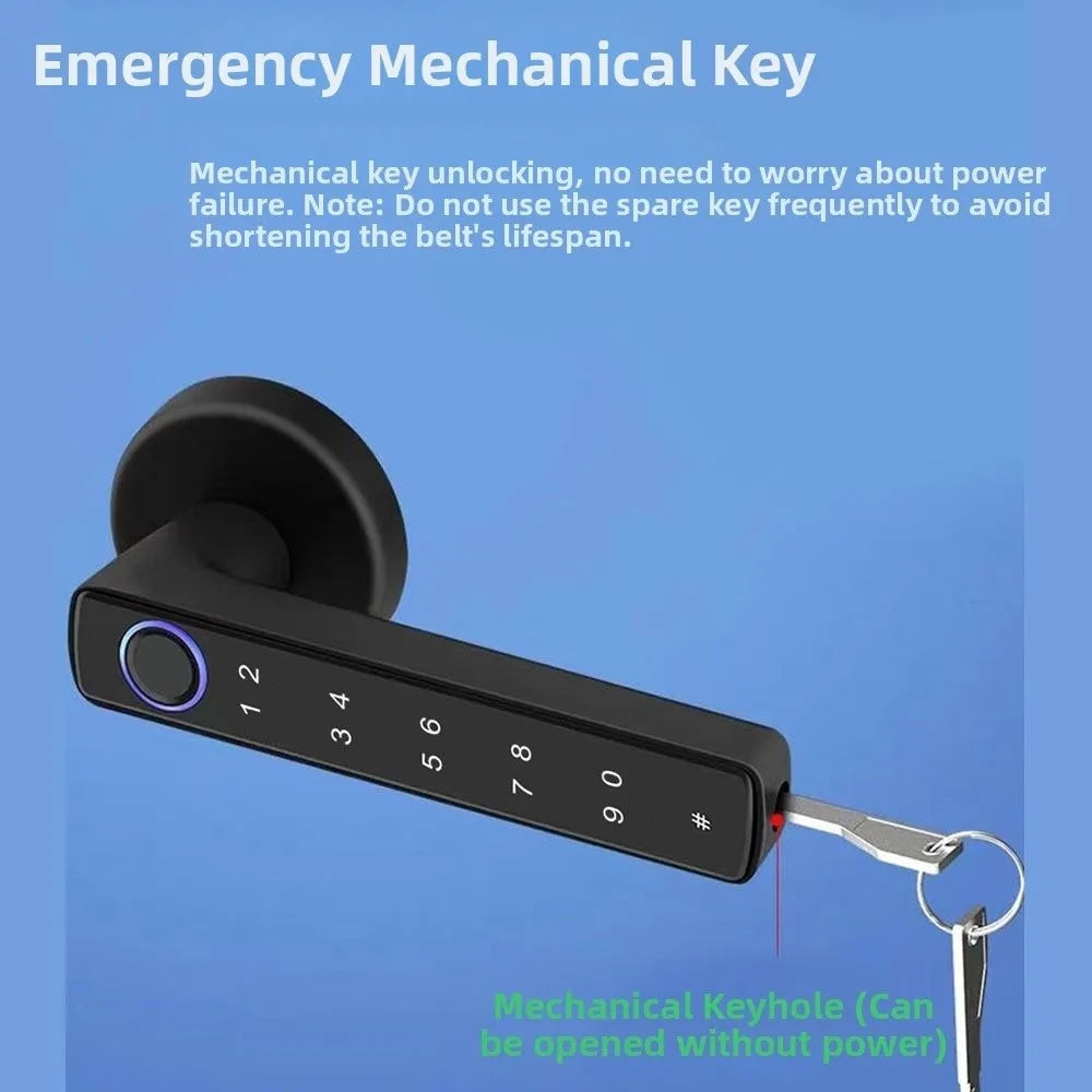 Remote Lock Smart Fingerprint Door Lock Smart Password Electronic Digital Door Handles Bluetooth WiFi Gateway