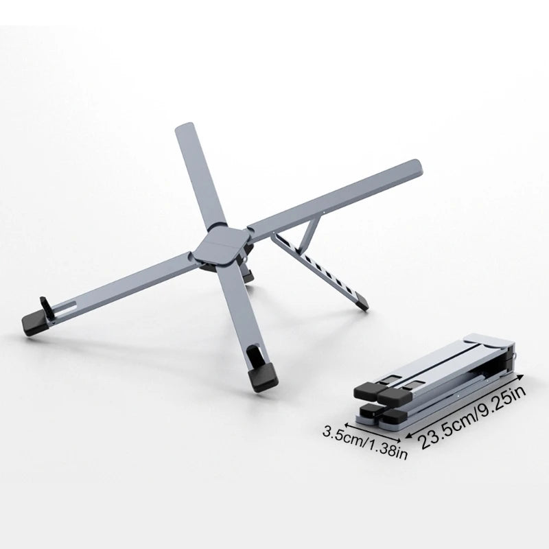 Portable Foldable Laptop Stand With 6 Adjustable Height For 10 To 17.3Inch Notebook Enhances Cooling And Ergonomic Design F19E