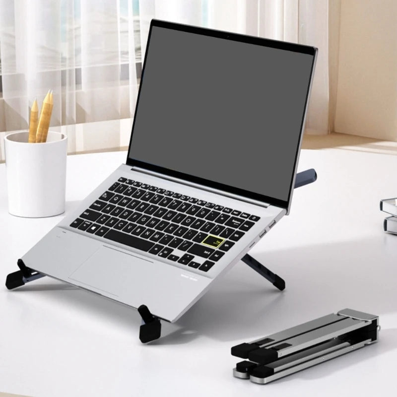 Portable Foldable Laptop Stand With 6 Adjustable Height For 10 To 17.3Inch Notebook Enhances Cooling And Ergonomic Design F19E